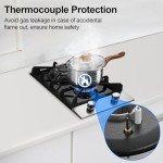 Eascookchef 2 Burner Propane Gas Cooktop, 12 inch LPG/NG Dual Fuel Built-in Gas Stove Top, Black Tempered Glass Gas Stove, Gas Hob for Apartment, Outdoor, RV, With Thermocouple Protection