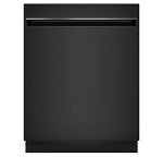 GE GDT225SGLBB 24" Dishwasher with Interior Stainless Steel ADA Compliant Top Control Energy Star Certified and Pocket Handle in Black