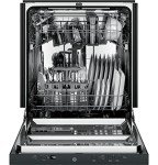 GE GDT225SGLBB 24" Dishwasher with Interior Stainless Steel ADA Compliant Top Control Energy Star Certified and Pocket Handle in Black