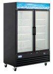 Kratos Commercial Freezer Display Merchandiser - 2 Self Closing Swing Doors, 53"W, Black (67K-210)
