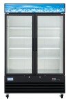 Kratos Commercial Freezer Display Merchandiser - 2 Self Closing Swing Doors, 53"W, Black (67K-210)