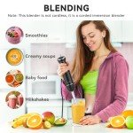 Immersion Blender Handheld Hand Blender, 1000W 5 in 1 Hand Mixer Stick, BPA-Free 12 Speed Handheld Blender 304 Stainless, Mixing Beaker, Chopper, Whisk, Milk Frother, Soup, Smoothies, Baby Food, Sauce