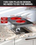 TOPWISH 2 Burners Electric Cooktop, 12 Inch Built-in Ceramic Cooktop, 120v Plug in Electric Stove Top with Child Lock, Timer, Over-Temperature Protection, Sensor Touch Control