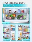 BLACK+DECKER 18 Cu. Ft. French Door Refrigerator with Built-in Ice Maker, Full Size Refrigerator with Bottom Mount Freezer Drawer, Frost Free, ENERGY STAR certified, BRF1800GIMS, Stainless Look