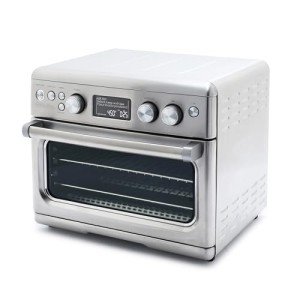 GreenPan 13-in-1 Elite Countertop Convection Oven and Air Fryer, PFOA and PFAS-Free Ceramic Tray and Pizza Pan, Adjustable Racks, Multifunction Presets, Toaster, Bake Broil Roast, Stainless Steel