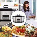 Crock-Pot Digital Slow Cooker Slow Cooker | Adjustable Cooking Time | 7.5 Litres (10+ People) | Stainless Steel [CSC063X]