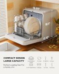 Silonn Portable Countertop Dishwasher with App Control, Mini Dishwasher with 5L Water Tank for Apartments/RVs No Hookup Needed, Dish washer with 8 Wash Programs 4 Place Settings Auto Air Dry