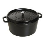 STAUB Cast Iron Round Cocotte, Dutch Oven, 13.25-quart, serves 12+, Made in France, Matte Black