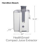 Hamilton Beach HealthSmart Juicer Machine, Compact Centrifugal Extractor, 2.4” Feed Chute for Fruits and Vegetables, Easy to Clean, BPA Free, 400W, White (67501)