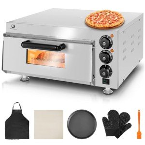 BEAMNOVA Electric Pizza Oven Indoor,1900W Adjustable Temperature Commercial Pizza Oven with 12 Inch Pizza Pan and 16 Inch Pizza Stone for Restaurant Home Pretzels Baked Countertop Pizza Ovens