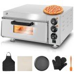 BEAMNOVA Electric Pizza Oven Indoor,1900W Adjustable Temperature Commercial Pizza Oven with 12 Inch Pizza Pan and 16 Inch Pizza Stone for Restaurant Home Pretzels Baked Countertop Pizza Ovens