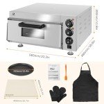 BEAMNOVA Electric Pizza Oven Indoor,1900W Adjustable Temperature Commercial Pizza Oven with 12 Inch Pizza Pan and 16 Inch Pizza Stone for Restaurant Home Pretzels Baked Countertop Pizza Ovens