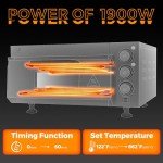 BEAMNOVA Electric Pizza Oven Indoor,1900W Adjustable Temperature Commercial Pizza Oven with 12 Inch Pizza Pan and 16 Inch Pizza Stone for Restaurant Home Pretzels Baked Countertop Pizza Ovens