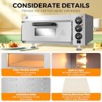 BEAMNOVA Electric Pizza Oven Indoor,1900W Adjustable Temperature Commercial Pizza Oven with 12 Inch Pizza Pan and 16 Inch Pizza Stone for Restaurant Home Pretzels Baked Countertop Pizza Ovens