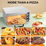 BEAMNOVA Electric Pizza Oven Indoor,1900W Adjustable Temperature Commercial Pizza Oven with 12 Inch Pizza Pan and 16 Inch Pizza Stone for Restaurant Home Pretzels Baked Countertop Pizza Ovens