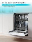 BLACK+DECKER 24" Built-In Dishwasher, 12-Place Setting Capacity with Stainless Steel Tub, Dish Washer with 6 Wash Programs, Low Noise, ENERGY STAR Certified, BDW200MW, White