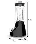 BLACK+DECKER 10-Speed Countertop Blender, BL2010BP, 6-Cup Plastic Jar, Dishwasher-Safe, Stainless Steel, Suction Feet