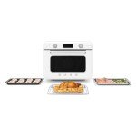SMEG COF01Countertop Combi Oven - Multi-Function Grill, Air Fry, Steam, Bake, Convection, Defrost, and Warm, 10 Cooking Functions - Made In Italy (White)