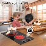 Electric Cooktop,110V 2400W Electric Stove Top with Knob Control, 11 Power Levels, Kids Lock & Timer, Hot Surface Indicator, Overheat Protection,Built-in and Countertop 2 Burner Electric Cooktop