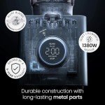 Chefman Obliterator 48 oz Countertop Blender for Smoothies, 1380W Motor to Crush Ice, Nuts, and Frozen Fruit with Stainless Steel Blade, Auto Blend Function, Includes Tamper and Scraper - Concrete