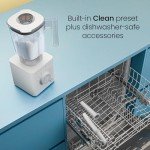 Chefman Obliterator 48 oz Countertop Blender for Smoothies, 1380W Motor to Crush Ice, Nuts, and Frozen Fruit with Stainless Steel Blade, Auto Blend Function, Includes Tamper and Scraper - Concrete