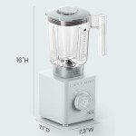 Chefman Obliterator 48 oz Countertop Blender for Smoothies, 1380W Motor to Crush Ice, Nuts, and Frozen Fruit with Stainless Steel Blade, Auto Blend Function, Includes Tamper and Scraper - Concrete