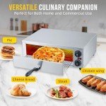 GarveeHome Electric Pizza Oven Indoor, 16 Inch Countertop Commercial Pizza Oven with Grilling Rack, Crumb Tray, Handle and Feet Pads, Stainless Steel Pizza Baking Machine for Home and Restaurant