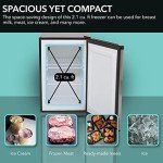 Whynter CUF-210SS Upright Small Mini Freezer with Lock for Bedrooms, Dorms, Garages, Offices, 2.1 Cubic Feet, Stainless Steel