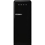 Smeg FAB28 50's Retro Style Aesthetic Top Freezer Refrigerator with 9.92 Cu Total Capacity, Multiflow Cooling System, Adjustable Glass Shelves 24-Inches, Black Right Hand Hinge Made In Italy