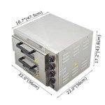 HayWHNKN Commercial Double Deck Pizza Oven Countertop Electric Pizza Oven 16'' Pizza Stone Commercial Pizza Maker with Timer/Temperature Control for Kitchen 110V 3KW