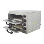 HayWHNKN Commercial Double Deck Pizza Oven Countertop Electric Pizza Oven 16'' Pizza Stone Commercial Pizza Maker with Timer/Temperature Control for Kitchen 110V 3KW