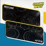 Cerama Bryte Glass Cooktop and Stove Top Cleaner Combo Kit - Includes Cleaning Tool, Razor, Scraper and 3 Pads to Remove Tough Stains - Use on Gas, Electric, Ceramic Surfaces, 10 Ounces, 6 Piece