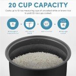 AROMA Professional Digital Rice Cooker, 10-Cup (Uncooked) / 20-Cup (Cooked), Multicooker, Slow Cooker, Steamer, Oatmeal Cooker, Egg Cooker, STS, 5 Qt, Gray, ARC-5200SG