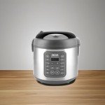 AROMA Professional Digital Rice Cooker, 10-Cup (Uncooked) / 20-Cup (Cooked), Multicooker, Slow Cooker, Steamer, Oatmeal Cooker, Egg Cooker, STS, 5 Qt, Gray, ARC-5200SG