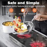 Cooksir 2 Burner Electric Cooktop - 24 Inch Portable Electric Stove Top 110V, 2000W Countertop Double Burner Ceramic Cooktop with LCD Control Panel, Child Lock, Timer, Knob Control with Outlet Plug