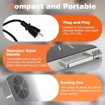 Cooksir 2 Burner Electric Cooktop - 24 Inch Portable Electric Stove Top 110V, 2000W Countertop Double Burner Ceramic Cooktop with LCD Control Panel, Child Lock, Timer, Knob Control with Outlet Plug