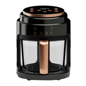 Air Fryer 4L-Digital Air Fryer Oven with Timer Temp Control & Detachable Basket for Fry Roast Bake Grill Yellow (Color : Black)