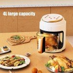 Air Fryer 4L-Digital Air Fryer Oven with Timer Temp Control & Detachable Basket for Fry Roast Bake Grill Yellow (Color : Black)