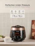 Cuckoo High 6 Cup Electric Heating Pressure Rice Cooker & Warmer – 12 Built-in Programs Including Glutinous (White), Mixed, Brown, GABA, Black Copper