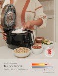 Cuckoo High 6 Cup Electric Heating Pressure Rice Cooker & Warmer – 12 Built-in Programs Including Glutinous (White), Mixed, Brown, GABA, Black Copper