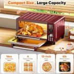 Nuwave Bravo Pro Smart Air Fryer Toaster Oven Combo, 12-in-1 Functions with Quicker & Even Crisp Technology, 1800W, 50-450°F, PFAS-Free, 21QT, Cinnamon