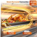 Nuwave Bravo Pro Smart Air Fryer Toaster Oven Combo, 12-in-1 Functions with Quicker & Even Crisp Technology, 1800W, 50-450°F, PFAS-Free, 21QT, Cinnamon