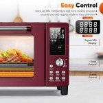 Nuwave Bravo Pro Smart Air Fryer Toaster Oven Combo, 12-in-1 Functions with Quicker & Even Crisp Technology, 1800W, 50-450°F, PFAS-Free, 21QT, Cinnamon