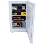 Avanti VF306 Upright Freezer Compact 3 Fixed Metal Shelves, Reversible Door Adjustable Temperature Control and Flush-Back Design Perfect for Home, Office, Basements & More, 2.8 cu.ft, White