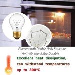 Appliance Oven Light Bulb, High Temp 300 °C Resistant,（2 Pack） A15/E26/120V/40 Watt Appliance Replacement Bulb for Refrigerator Over Stove Microwave Range Hood,Warm White