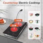 Traenvir 2 Burner Electric Cooktop, 12 Inch Built-in & Countertop Electric Stovetop, Ceramic Cooktop with Touch Control, Child Safety Lock, Timer, Pause Function, 9 Power Levels, 110V - 120V Plug in