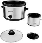 Crockpot 5 Qt. Round Manual Slow Cooker and Little Dipper, Stainless Steel
