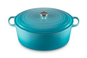 Le Creuset Enameled Cast Iron Signature Oval Dutch Oven, 15.5qt., Caribbean