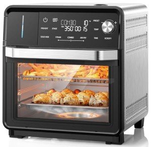 Nuwave Combi Steam Oven, 16Qt All-in-One Stainless Steel Multi-Cooker: Air Fry, Toast, Steam, Sous Vide & More, Precise 50-450°F, Adjustable Moisture, 120 Presets, Programmable Memories, Easy to Clean
