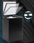 Muhub 10.0 Cu.Ft Chest Freezer,Deep Freezer with Removable Basket,Compact Freezer with Top Open Door, Adjustable Temperature, Low noise，Suitable for Kitchen Dorm Garage and Shed，Black
